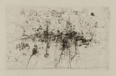 Kaltnadelradierung Wols - Die stadt-quer