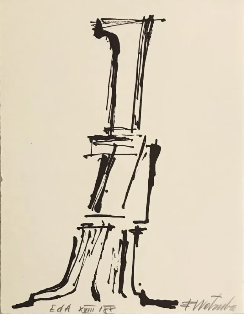 Lithographie Wotruba - Hommage à Hans Arp