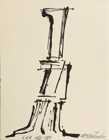 Lithographie Wotruba - Hommage à Hans Arp