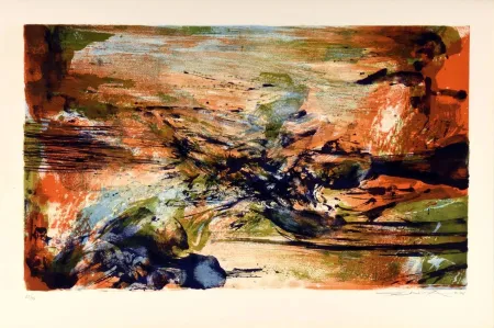 Lithographie Zao - À la gloire de l'image et art poétique (To the Glory of the Image and Poetic Art)
