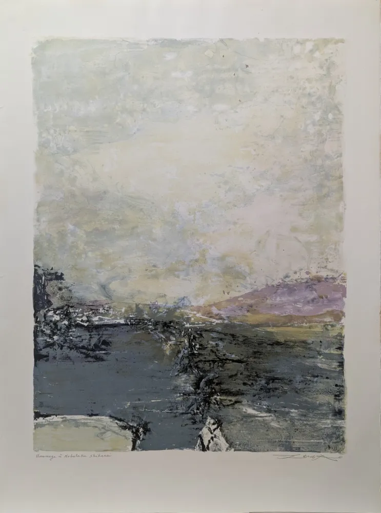 Lithographie Zao - Hommage à Nobutaka Shikanai 