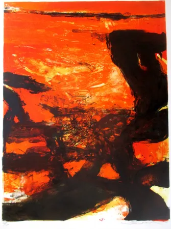 Lithographie Zao - Red composition